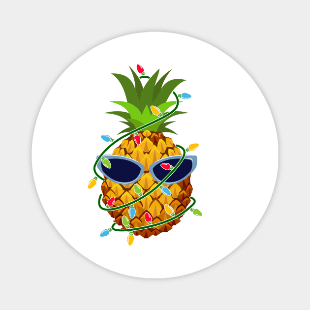 Pineapple Christmas Tree Lights Xmas Boys Men Sunglasses Magnet by saugiohoc994